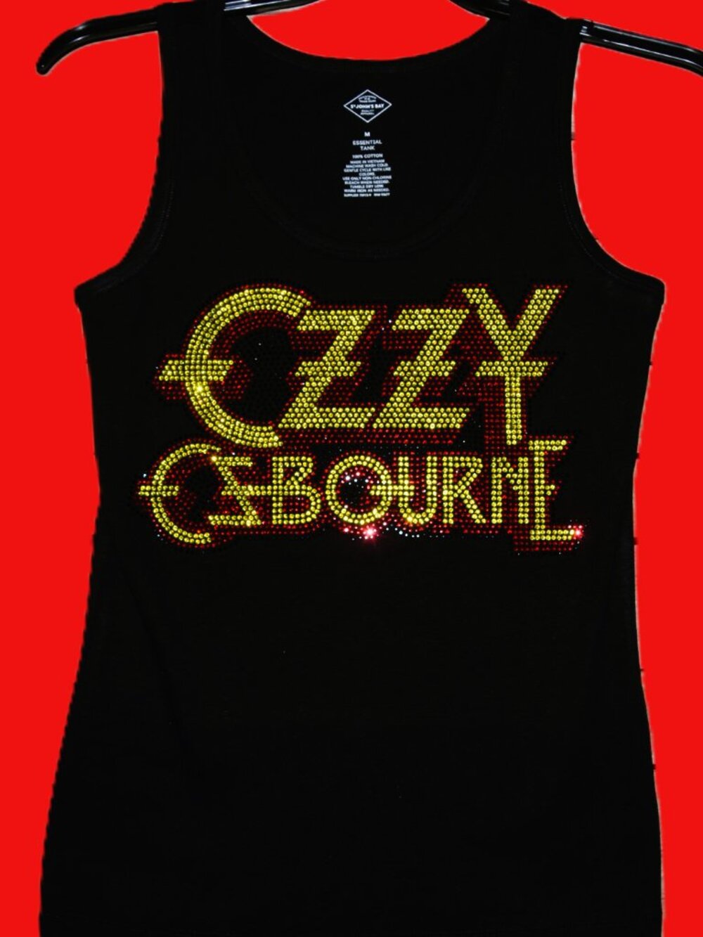 Ozzy Osbourne Rhinestone bling black sleeveless tank XS,S,M,L,XL,XXL, …